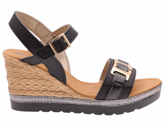 Damensandalen mit hohem Keilabsatz