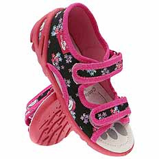 Kinder Textil Hausschuhe, Klettsandalen