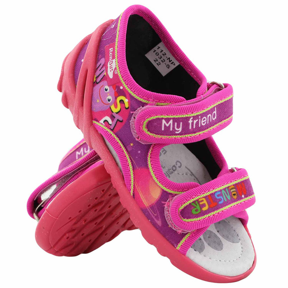 Kinder Textil Hausschuhe, Klettsandalen