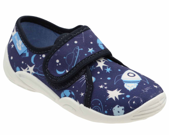 Kinder-Textilhausschuhe mit Klettverschluss