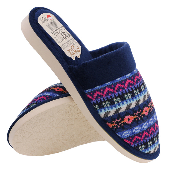 Damen-Hausschuhe mit norwegischem Muster