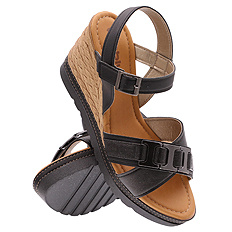 Damensandalen mit hohem Keilabsatz