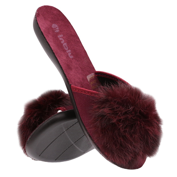 Hausschuhe Damen niedrig Pompon Hausschuhe