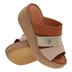 Hohe Damen-Flip-Flops mit Keilabsatz