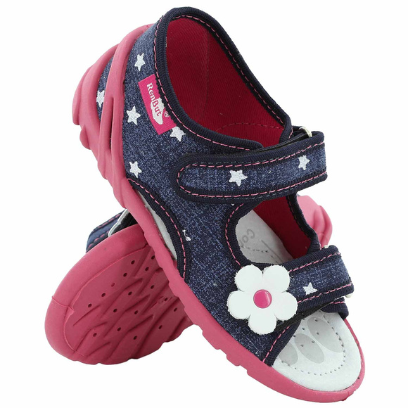 Kinder Textil Hausschuhe, Klettsandalen