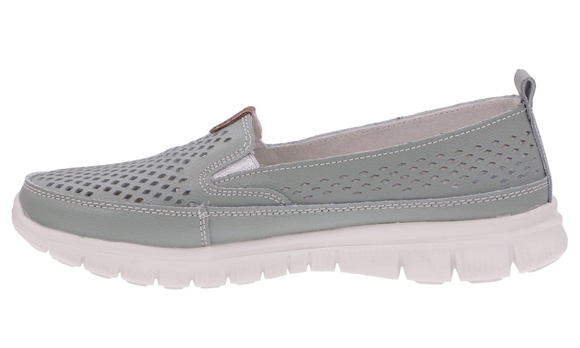 Damenschuhe durchbrochene Mokassins mit Gummizug