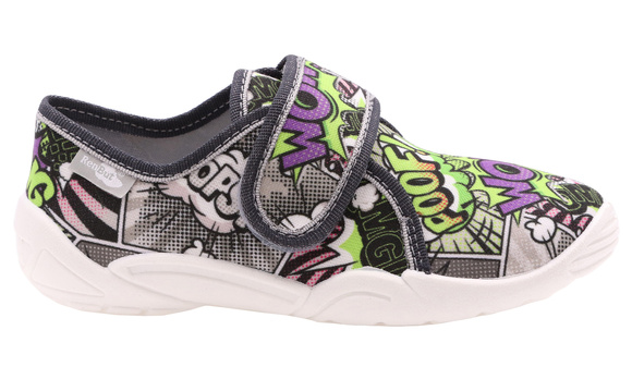 Kinder-Textilhausschuhe mit Klettverschluss