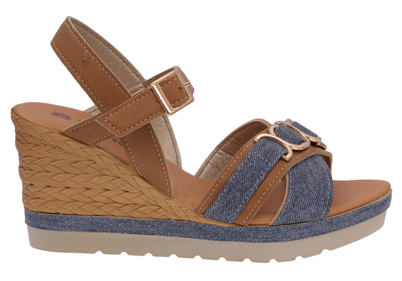 Damensandalen mit hohem Keilabsatz