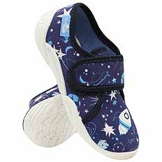 Kinder-Textilhausschuhe mit Klettverschluss