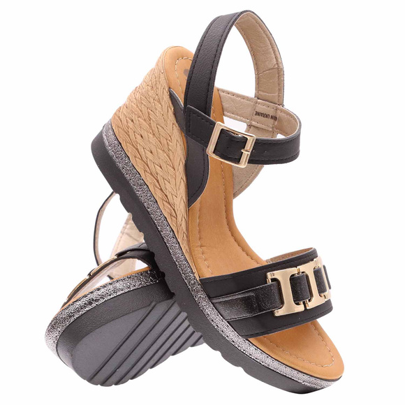 Damensandalen mit hohem Keilabsatz