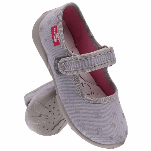 Kinder Hausschuhe Textilschuhe mit Klettverschluss