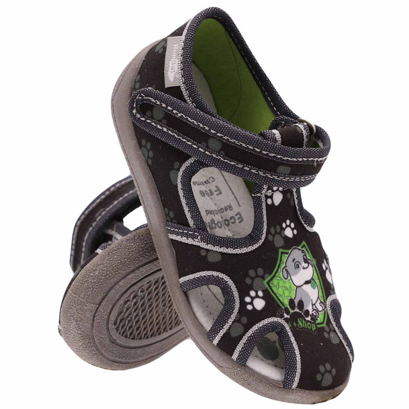 Kinder Hausschuhe Textilschuhe mit Klettverschluss