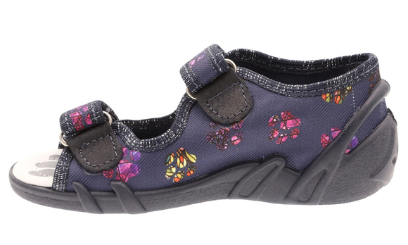 Kinder Textil Hausschuhe Sandalen mit Klettverschluss