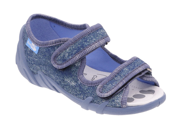 Kinder Textil Hausschuhe Sandalen mit Klettverschluss