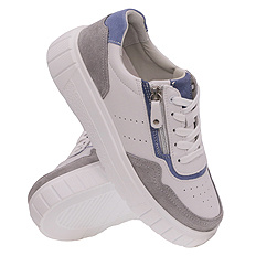 Damenschuhe Sneakers auf einer Plattform mit Reißverschluss