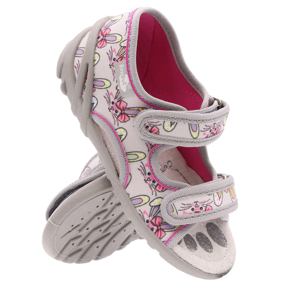 Kinder Textil Hausschuhe, Klettsandalen