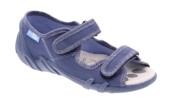Kinder Textil Hausschuhe Sandalen mit Klettverschluss