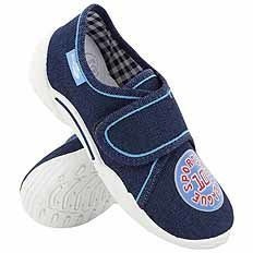 Kinder-Textilhausschuhe mit Klettverschluss