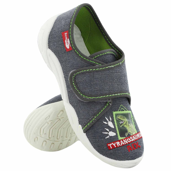 Kinder-Textilhausschuhe mit Klettverschluss