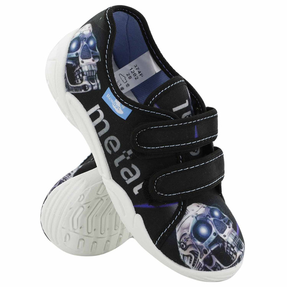 Kinder Hausschuhe Textilschuhe mit Klettverschluss