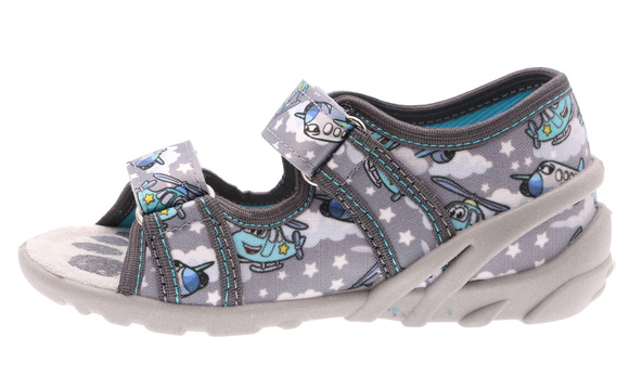 Kinder Textil Hausschuhe, Klettsandalen