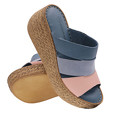 Hohe Damen-Flip-Flops mit Keilabsatz