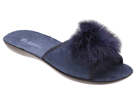 Hausschuhe Damen niedrig Pompon Hausschuhe