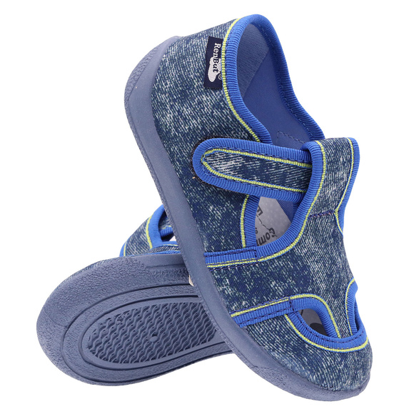 Kinder Hausschuhe Textilschuhe mit Klettverschluss