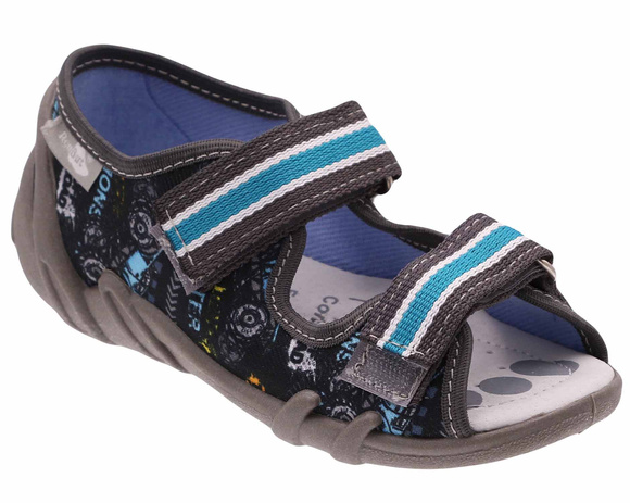 Kinder Textil Hausschuhe Sandalen mit Klettverschluss
