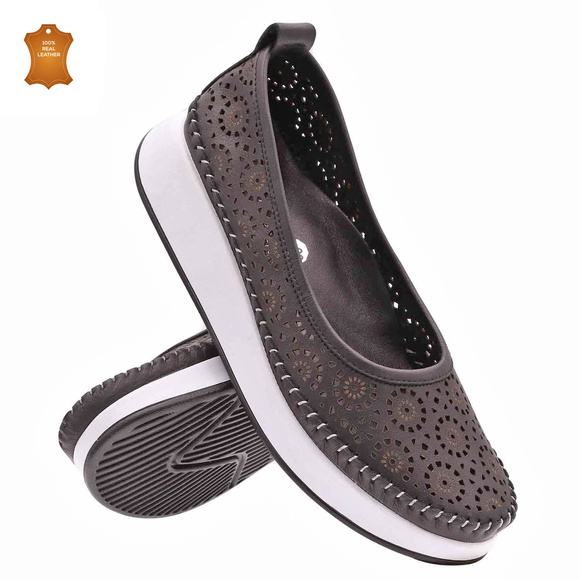 Damenschuhe durchbrochene Ballerinas