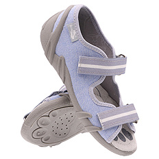 Kinder Textil Hausschuhe Sandalen mit Klettverschluss