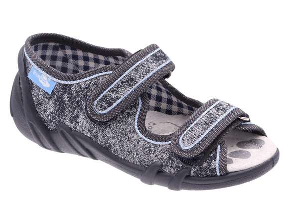 Kinder Textil Hausschuhe Sandalen mit Klettverschluss