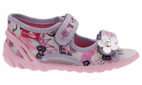 Kinder Textil Hausschuhe, Klettsandalen