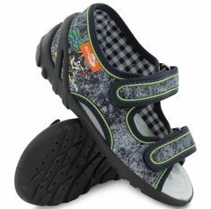 Kinder Textil Hausschuhe, Klettsandalen