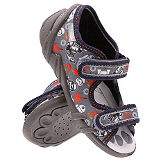 Kinder Textil Hausschuhe Sandalen mit Klettverschluss