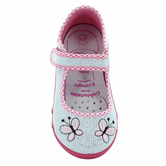 Kinder Hausschuhe Textilschuhe mit Klettverschluss