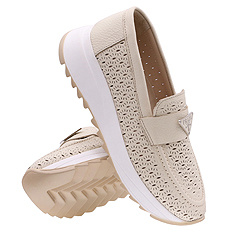 Damenschuhe durchbrochene Mokassins