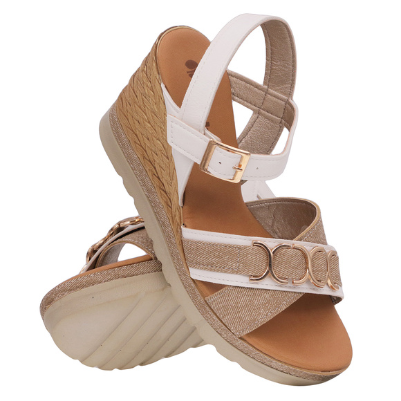 Damensandalen mit hohem Keilabsatz