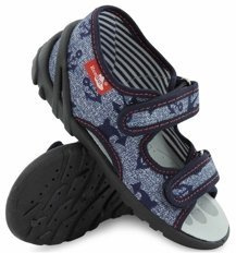 Kinder Textil Hausschuhe, Klettsandalen