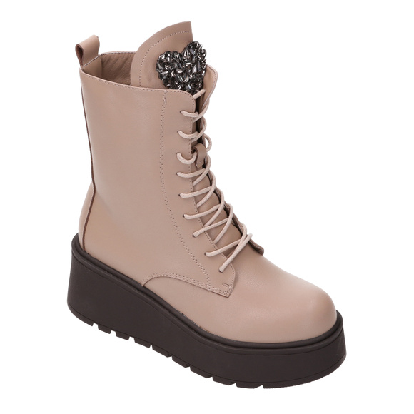 Damen Winterstiefel zum Schnüren mit Reißverschluss