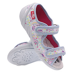 Kinder Textil Hausschuhe Sandalen mit Klettverschluss