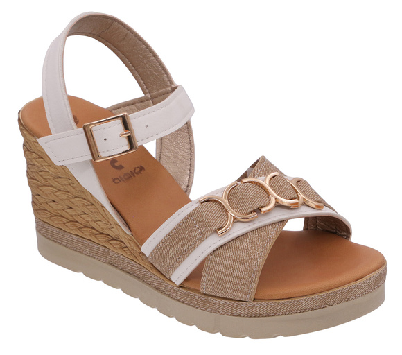 Damensandalen mit hohem Keilabsatz