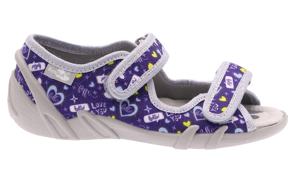 Kinder Textil Hausschuhe Sandalen mit Klettverschluss