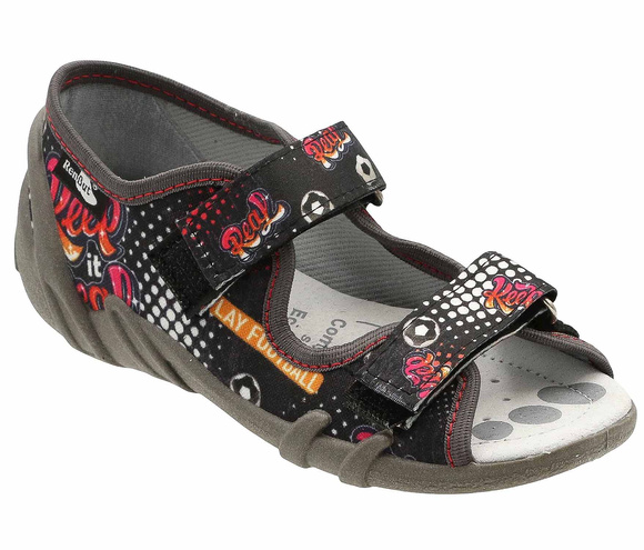 Kinder Textil Hausschuhe Sandalen mit Klettverschluss