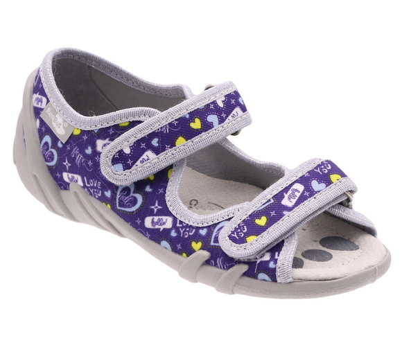Kinder Textil Hausschuhe Sandalen mit Klettverschluss