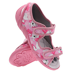 Kinder Textil Hausschuhe Sandalen mit Klettverschluss